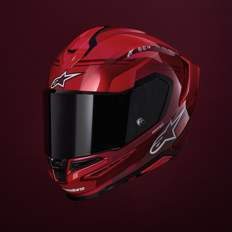 Integrálna helma na motorku Alpinestars S-R7 A-Core červeno-biela