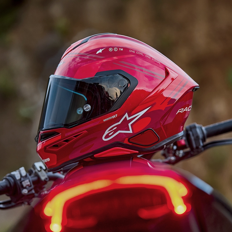 Integrálna helma na motorku Alpinestars S-R7 A-Core červeno-biela