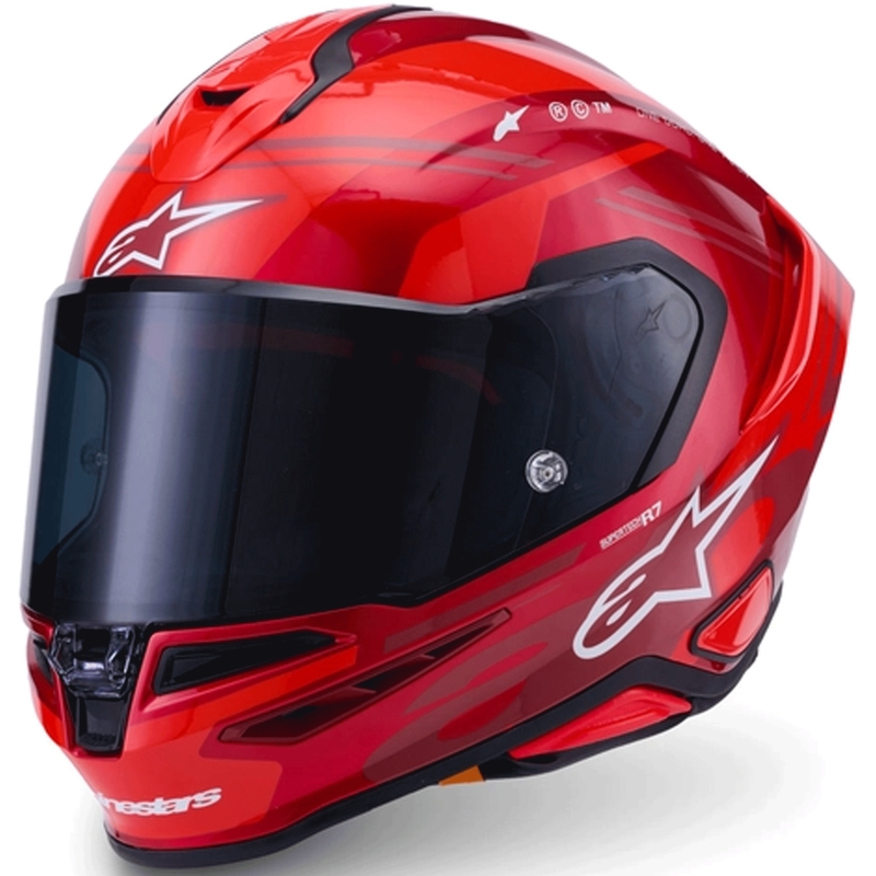 Integrálna helma na motorku Alpinestars S-R7 A-Core červeno-biela