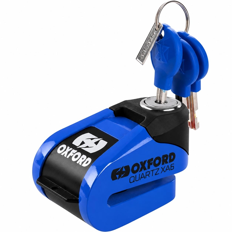 Zámok kotúčovej brzdy Oxford Quartz Alarm XA6 - limitovaná edícia modrý