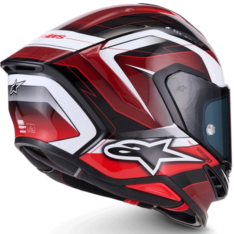 Integrálna helma na motorku Alpinestars S-R7 Kinetis čierno-červeno-biela