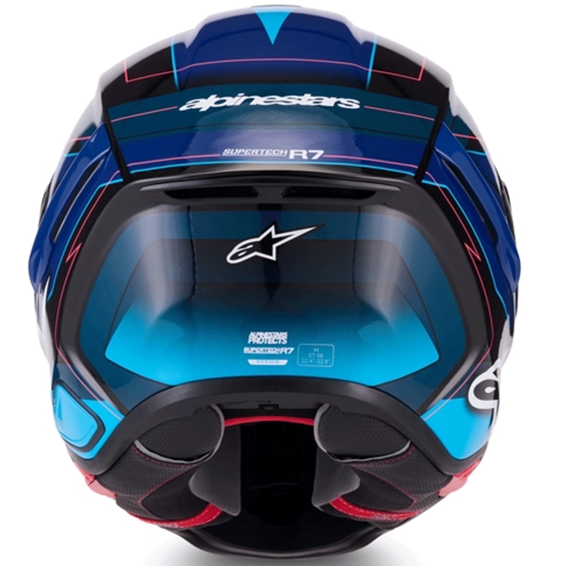 Integrálna helma na motorku Alpinestars S-R7 Kinetis čierno-modro-fluo ružovo-biela