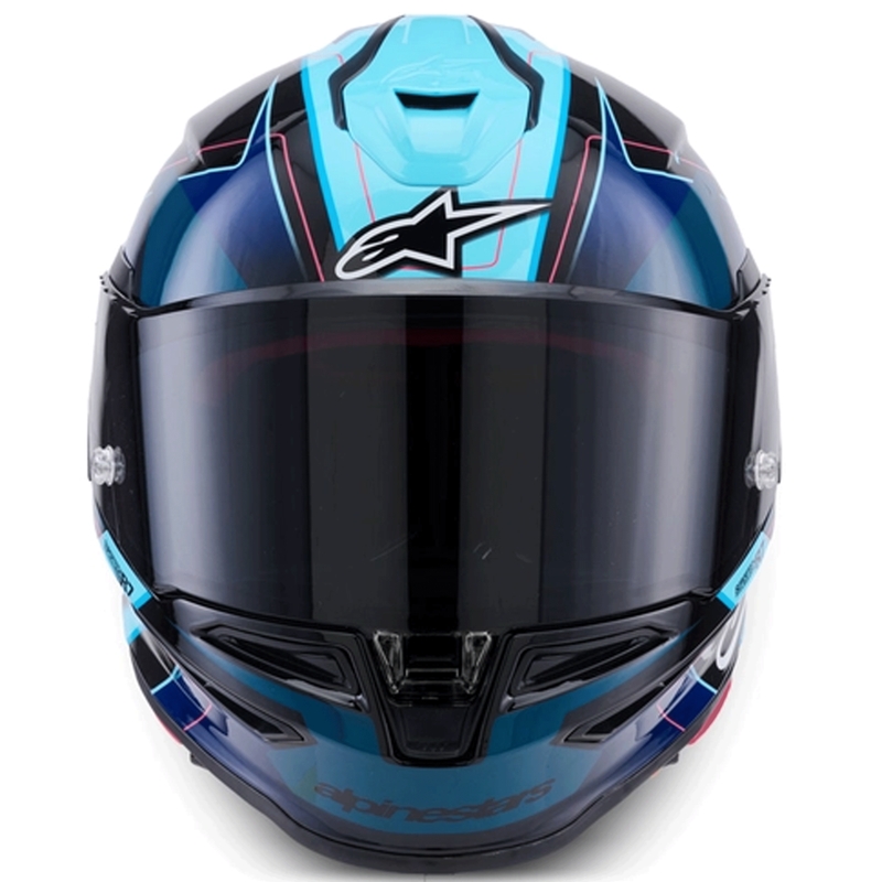 Integrálna helma na motorku Alpinestars S-R7 Kinetis čierno-modro-fluo ružovo-biela