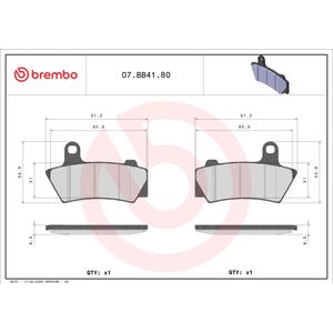 Brzdové obloženie BREMBO 07BB4180