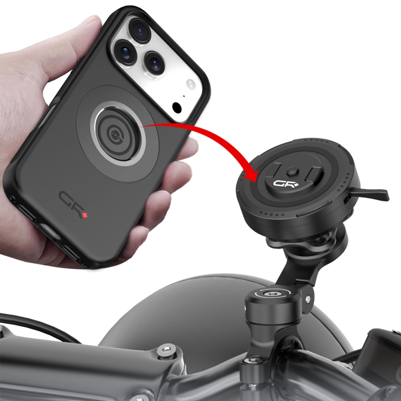 Držiak telefónu na riadidlá motocykla s nastaviteľným ramenom GRxplore MT11 čierny
