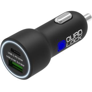 Nabíjačka do auta Quad Lock® 48W USB-C PD + USB-A QC 3.0 čierna
