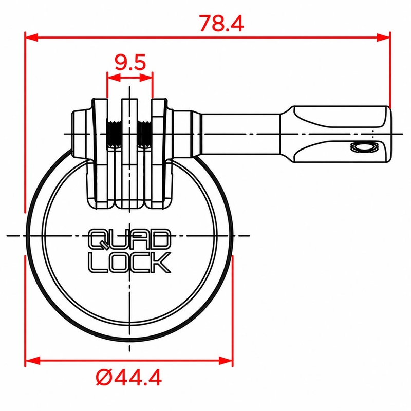 Adaptér pre športové kamery Quad Lock® - Standard Go Pro čierny