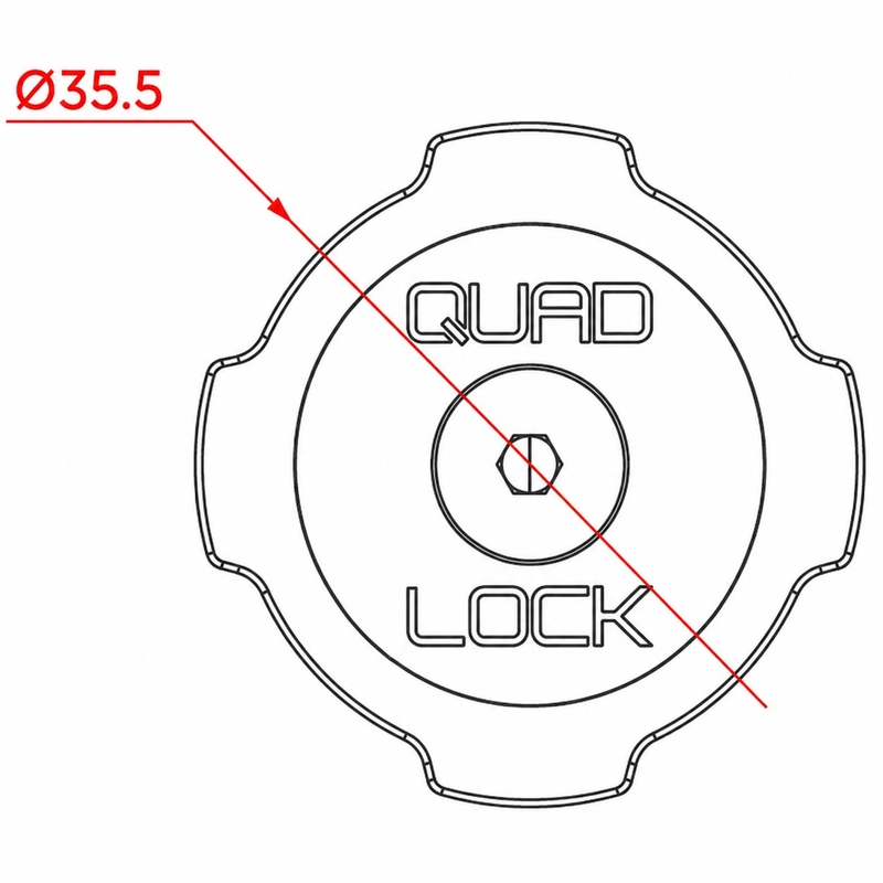 Adaptér Quad Lock® Car - Ball Top Cap Adaptors čierny