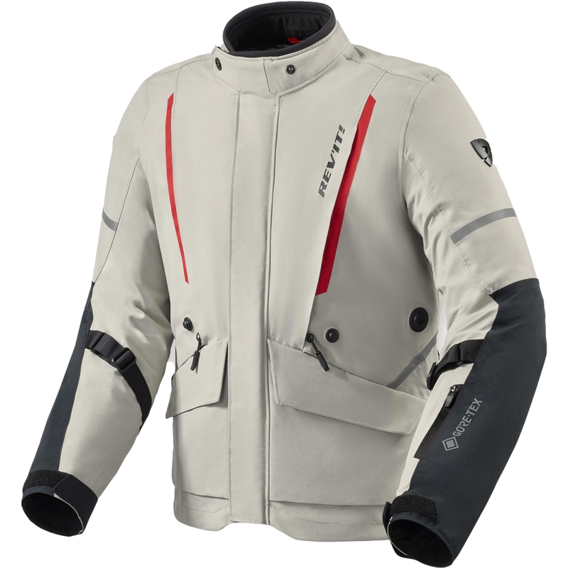 Bunda na motorku Revit Vertical 2 GTX sivo-červená