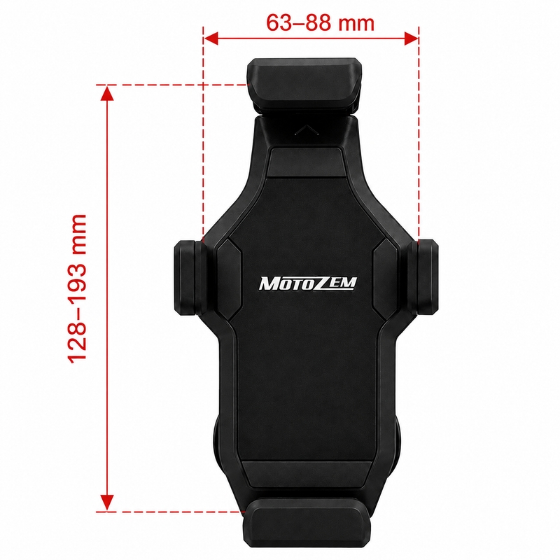 Antivibračný držiak na motorku so zámkom MotoZem Grip PRO čierny