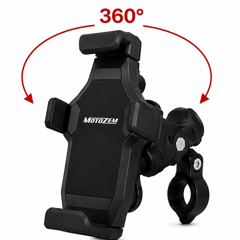 Antivibračný držiak na motorku so zámkom MotoZem Grip PRO čierny