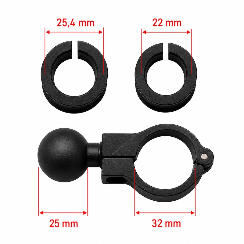 Antivibračný držiak na motorku so zámkom MotoZem Grip PRO čierny