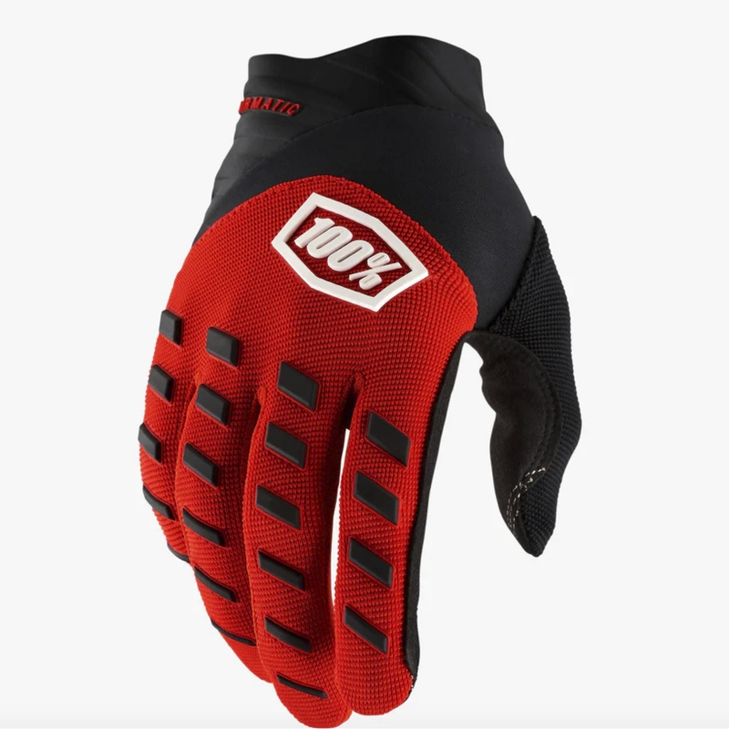 Detské motokrosové rukavice 100% Airmatic červeno-čierne