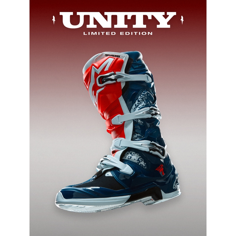 Motokrosové topánky Alpinestars TECH 7 UNITY červeno-bielo-modré
