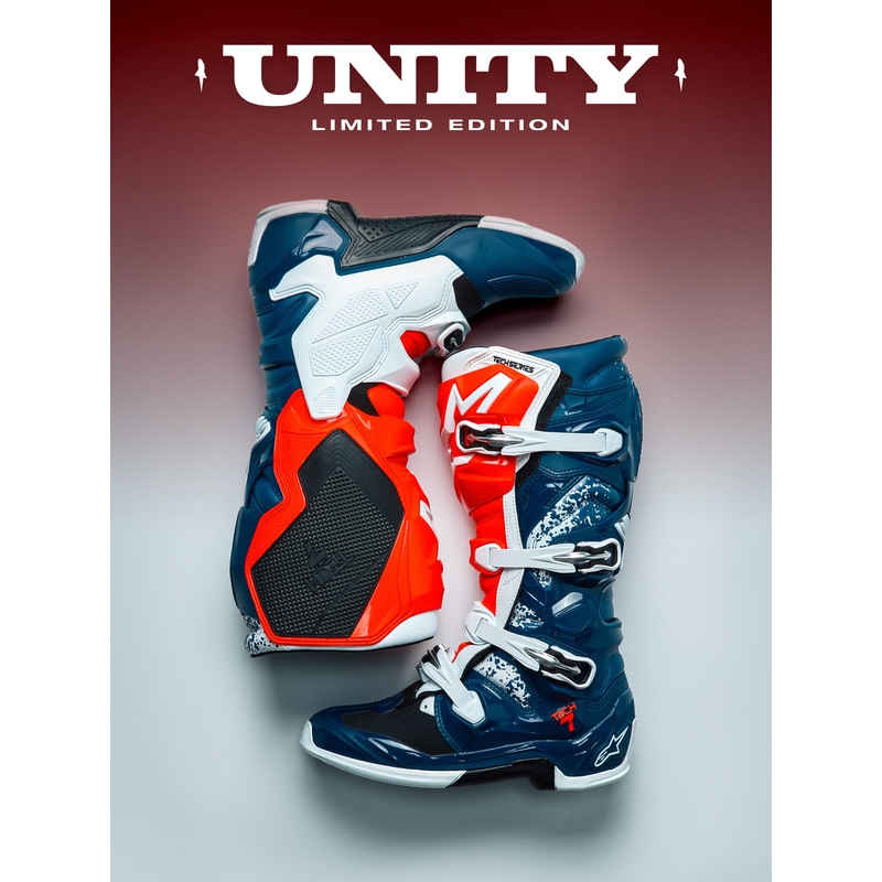 Motokrosové topánky Alpinestars TECH 7 UNITY červeno-bielo-modré