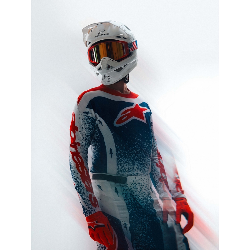 Motokrosový dres Alpinestars Techstar limitovaná edícia Unity červeno-bielo-modrý