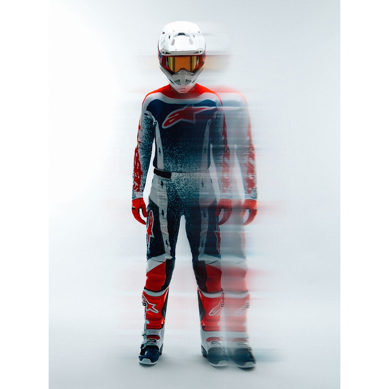 Motokrosový dres Alpinestars Techstar limitovaná edícia Unity červeno-bielo-modrý