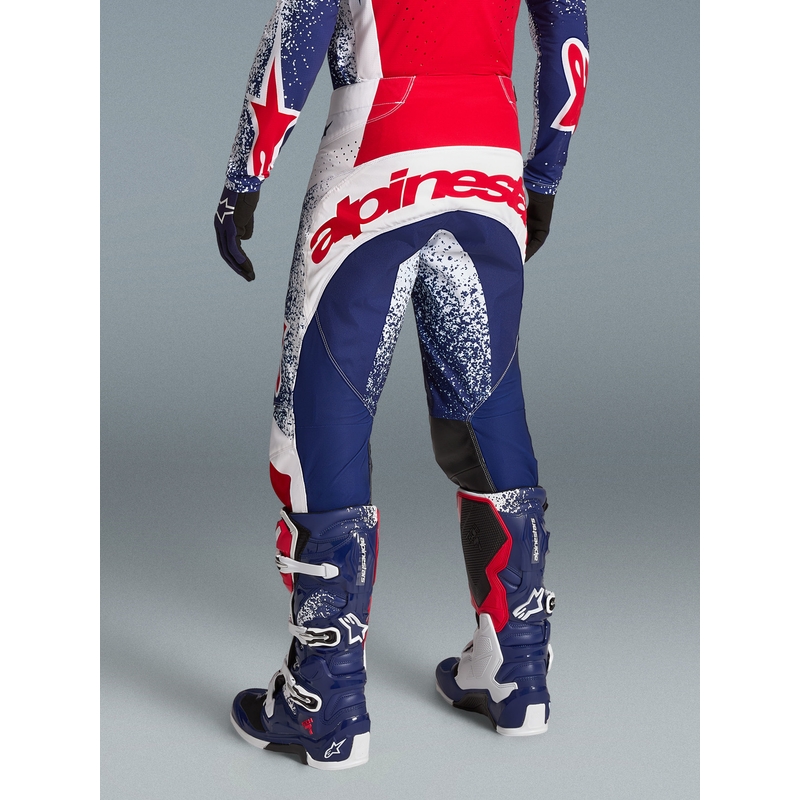 Motokrosové nohavice Alpinestars Techstar limitovaná edícia Unity červeno-bielo-modré