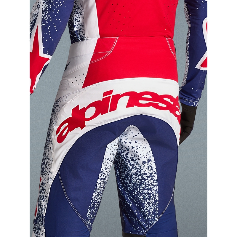 Motokrosové nohavice Alpinestars Techstar limitovaná edícia Unity červeno-bielo-modré