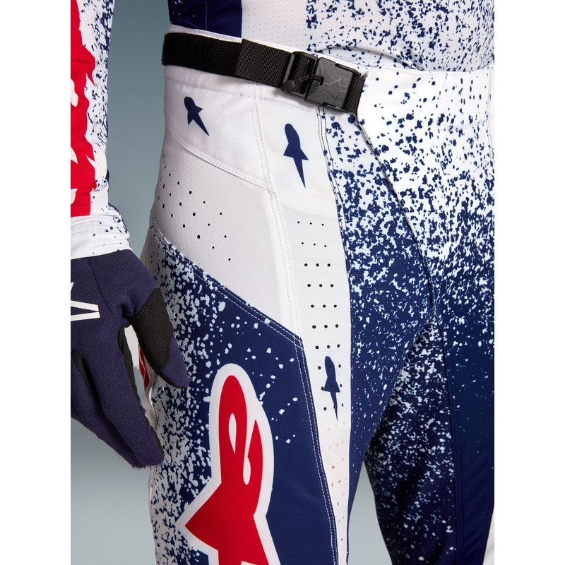Motokrosové nohavice Alpinestars Techstar limitovaná edícia Unity červeno-bielo-modré