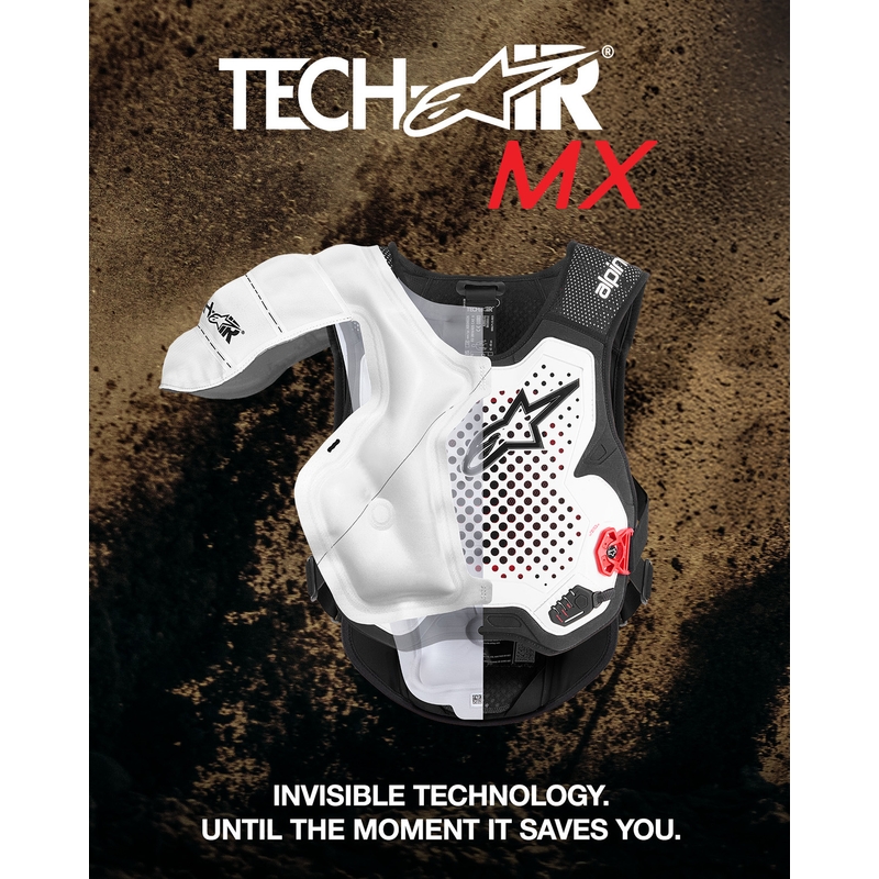 Airbagová vesta Alpinestars TECH-AIR®MX Plasma system bielo-čierno-červená