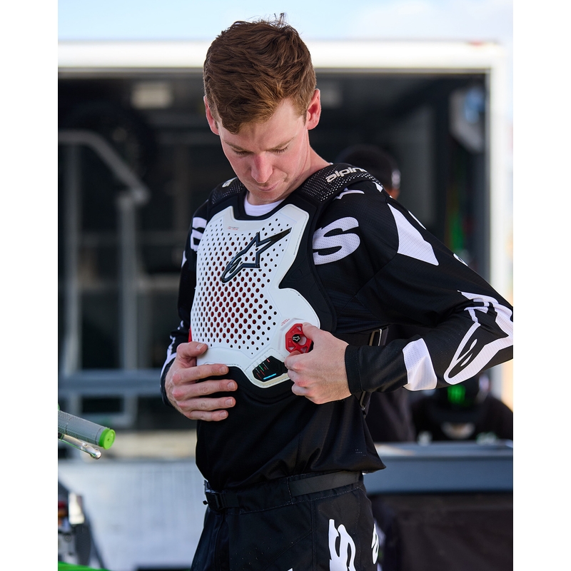 Airbagová vesta Alpinestars TECH-AIR®MX Plasma system bielo-čierno-červená