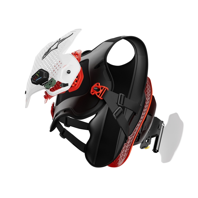 Airbagová vesta Alpinestars TECH-AIR®MX Plasma system bielo-čierno-červená