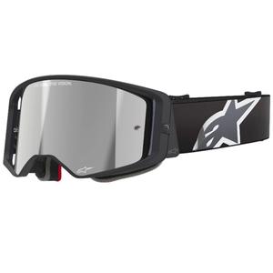 Motokrosové okuliare Alpinestars Supertech Corp čierno-šedé so strieborným plexisklom