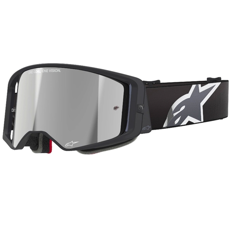 Motokrosové okuliare Alpinestars Supertech Corp čierno-šedé so strieborným plexisklom
