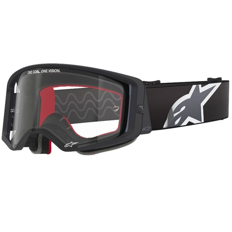 Motokrosové okuliare Alpinestars Supertech Corp čierno-šedé s čírym zorníkom