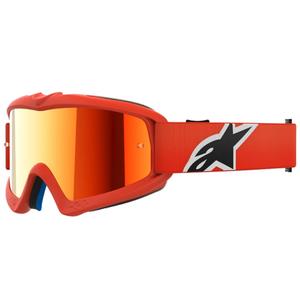 Detské motokrosové okuliare Alpinestars Vision Youth Corp oranžové so zrkadlovým červeným plexisklom