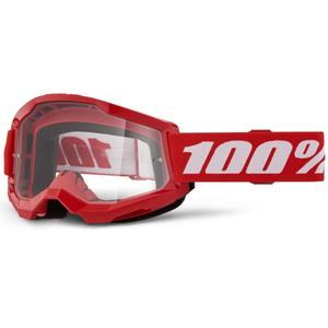 Motokrosové okuliare 100 % STRATA 2 New červené (číre plexisklo)
