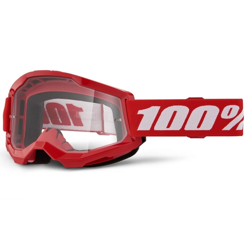 Motokrosové okuliare 100 % STRATA 2 New červené (číre plexisklo)