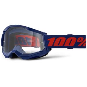 Motokrosové okuliare 100 % STRATA 2 New tmavo modré (číre plexisklo)
