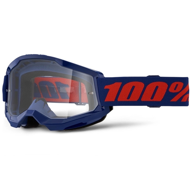 Motokrosové okuliare 100 % STRATA 2 New tmavo modré (číre plexisklo)