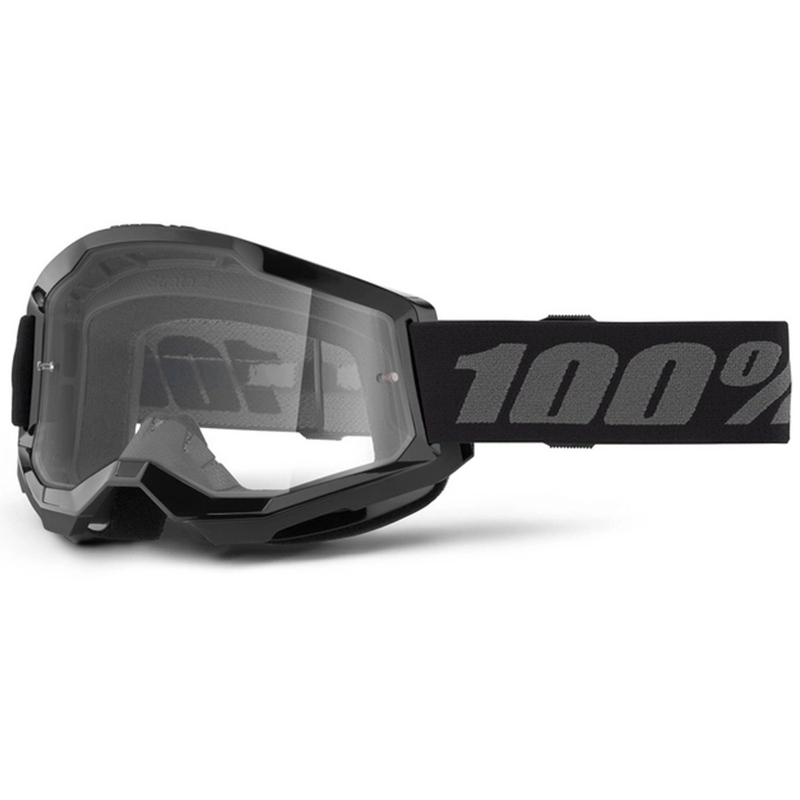 Motokrosové okuliare 100 % STRATA 2 New čierne (číre plexisklo)