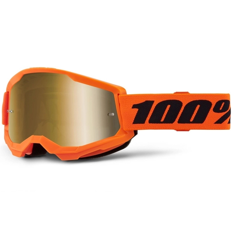Motokrosové okuliare 100 % STRATA 2 New oranžové (zlaté plexisklo)