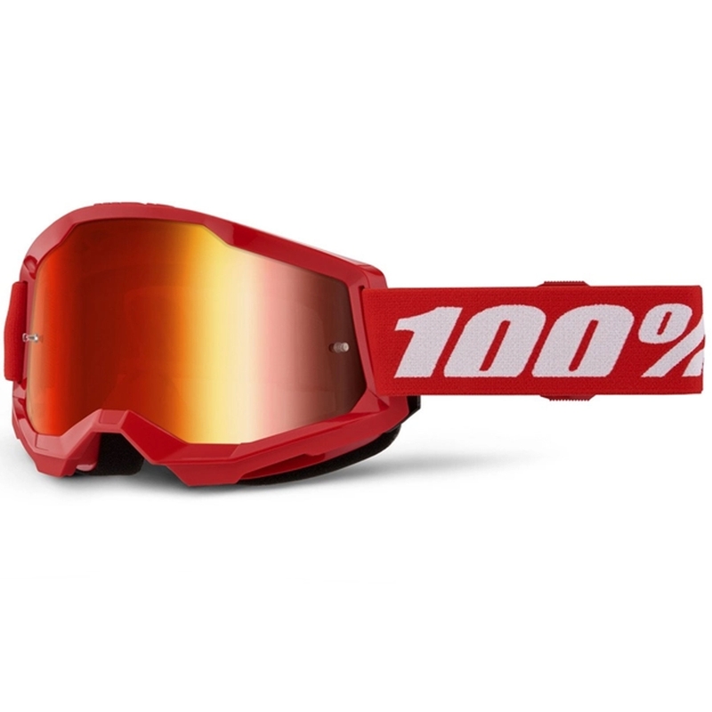 Motokrosové okuliare 100% STRATA 2 New červené (červené plexisklo)