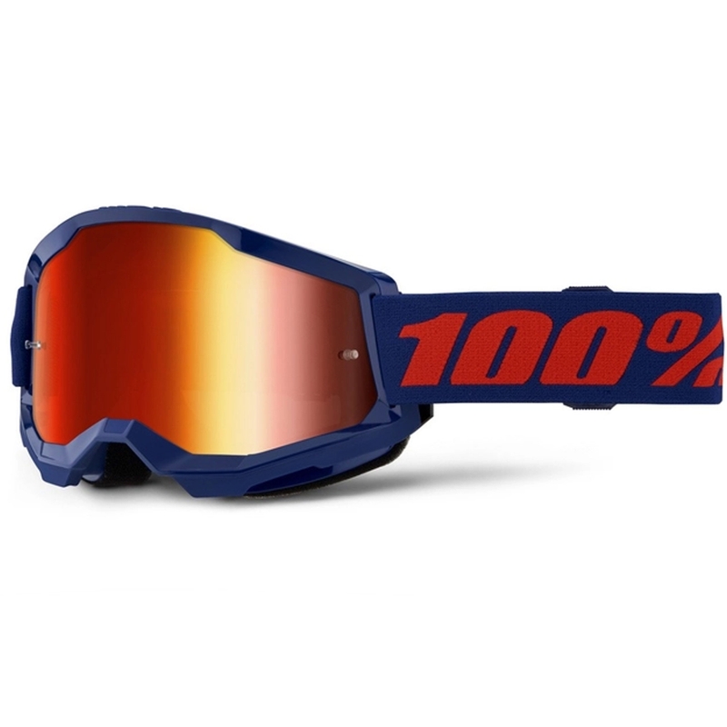 Motokrosové okuliare 100 % STRATA 2 New modré (červené plexisklo)