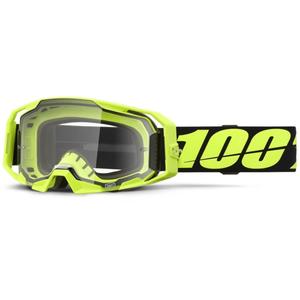 Motokrosové okuliare 100% ARmatic Neon Yellow s čírym plexisklom