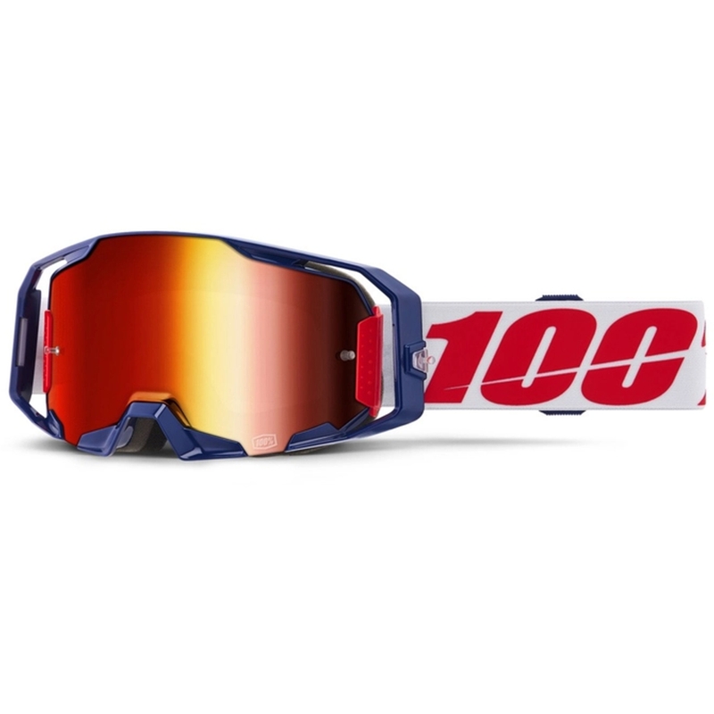 Motokrosové okuliare 100% ARmatic Mach Z s červeným plexisklom