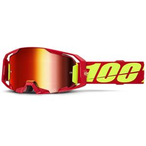 Motokrosové okuliare 100% ARmatic červené s červeným plexisklom
