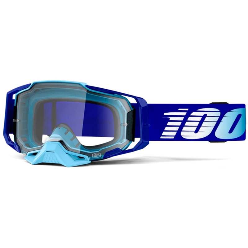 Motokrosové okuliare 100 % ARMEGA Royal modré (číre plexisklo)