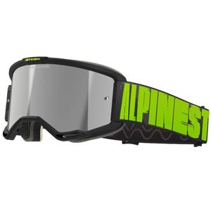 Motokrosové okuliare Alpinestars Vision 5 Hollow šedo-fluo žlté so zrkadlovým strieborným plexi