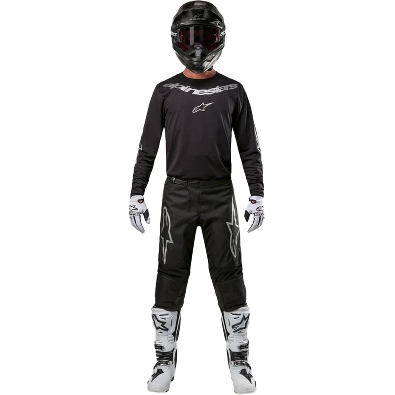 Motokrosové nohavice Alpinestars Fluid Graphite čierno-strieborné