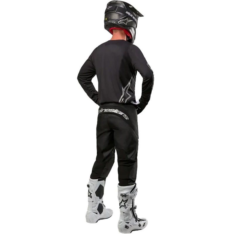 Motokrosové nohavice Alpinestars Fluid Graphite čierno-strieborné