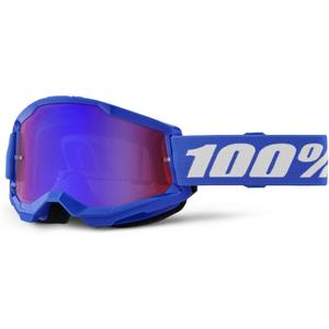 Detské motokrosové okuliare 100 % STRATA 2 modré červeno-modré plexisklo