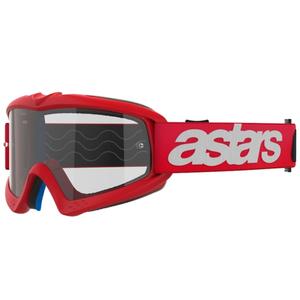 Detské motokrosové okuliare Alpinestars Vision Youth Blaze červené s čírym plexisklom
