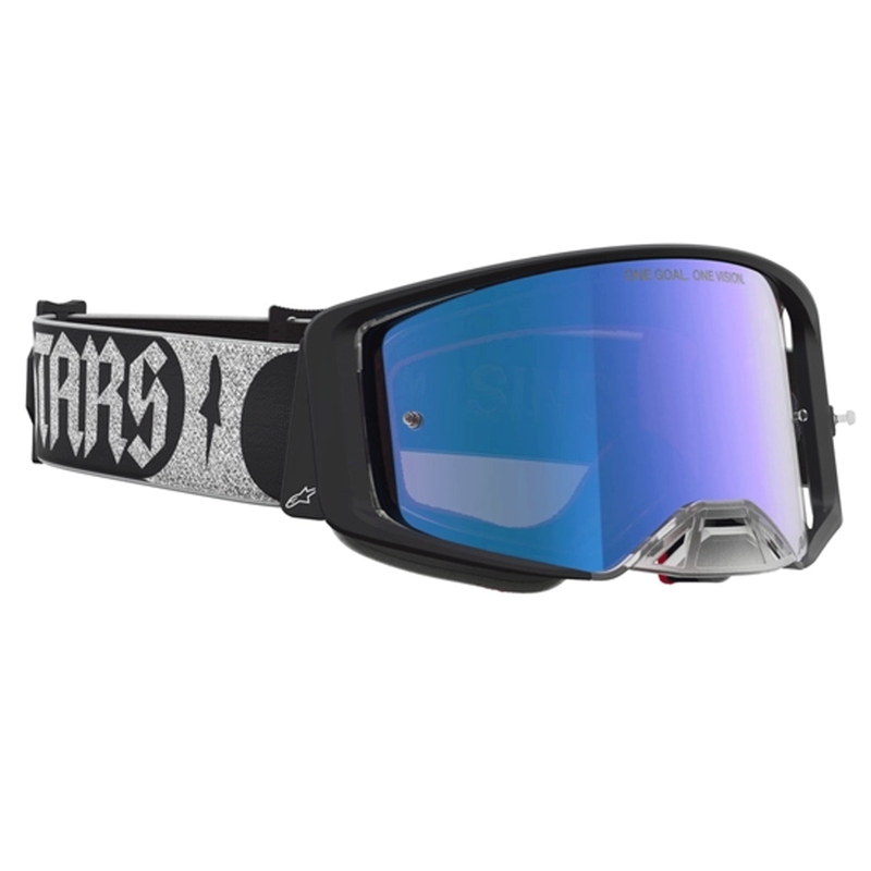 Motokrosové okuliare Alpinestars Supertech Atrox čierno-strieborné
