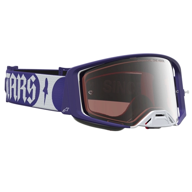 Motokrosové okuliare Alpinestars Supertech Atrox modro-biele
